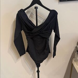 Elegant Black Women's off the shoulder bodysuit
